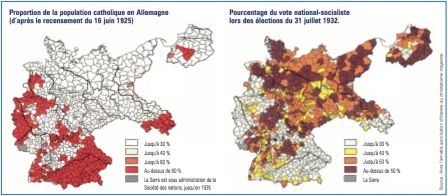 Carte vote allemand Hitler nazisme catholiques